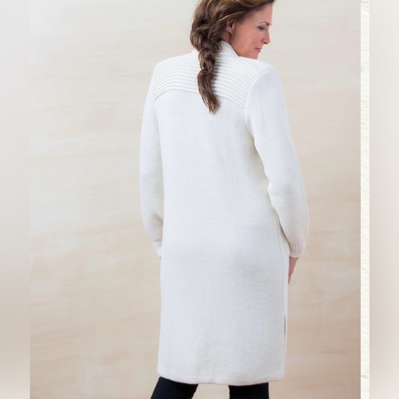 Peruvian Link Alpaca Collection California Largo long grey cardigan OSFM - Picture 2 of 3